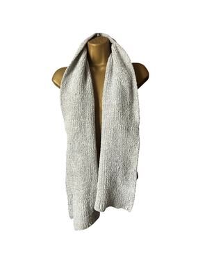 Nine West Light Gray Silver Thread Sparkle Cozy Winter Scarf 11x57.5